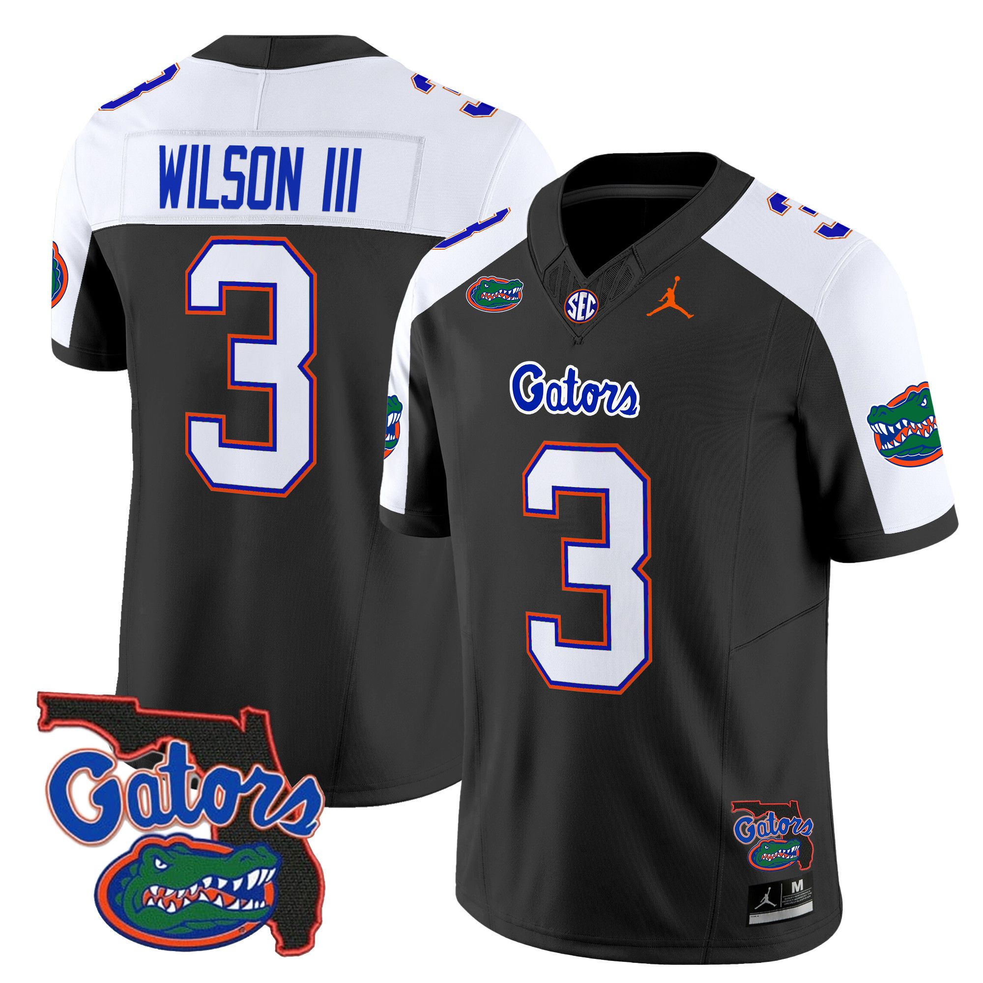 Men Florida Gators #3 Wilson iii Black 2024 Florida Patch Vapor Limited NCAA Jersey->ncaa teams->NCAA Jersey